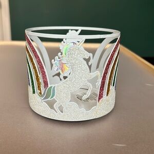 BBW glitter rainbow unicorn candle holder
